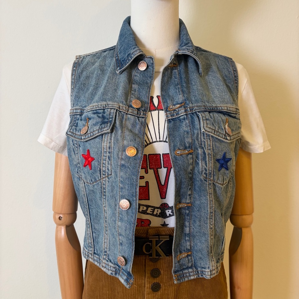 Wild Fable x Benson Boone Denim Vest - American Heart - Size S - Picture 2 of 14